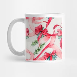 Watercolor red bow red ribbon Mug